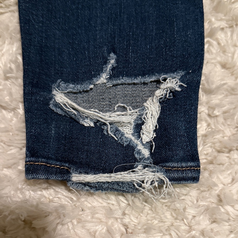 AEO Dark Blue Distressed Skinny Jeans - Picture 9 of 15